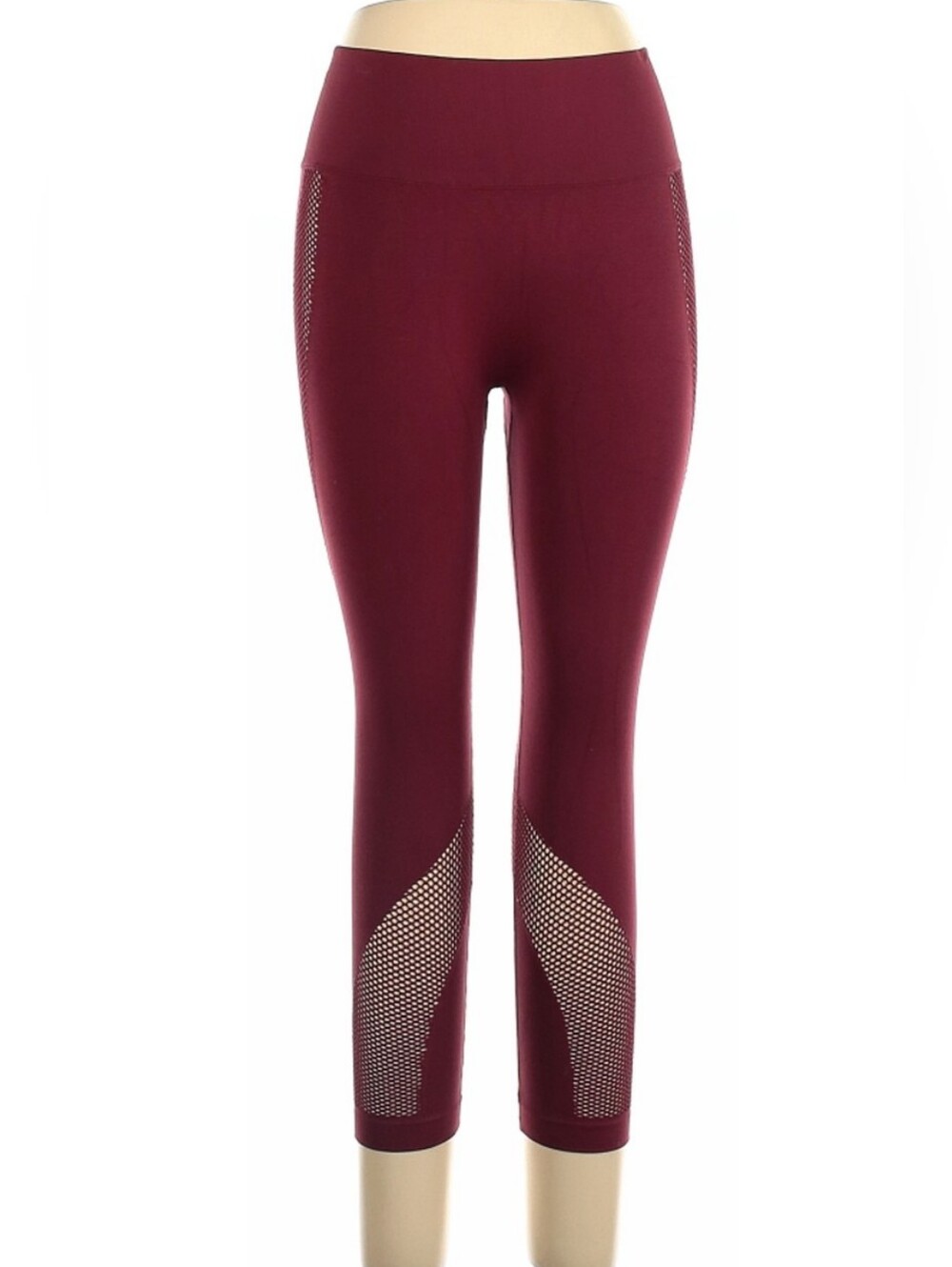 3/4 Length Burgundy Leggings